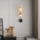 GobekUsa Carbon Steel LED Wall Lamp with Pull Chain Switch & Marble Stone Fixtures