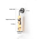 GobekUsa Carbon Steel LED Wall Lamp with Pull Chain Switch & Marble Stone Fixtures