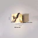 GobekUsa Carbon Steel LED Wall Lamp with Pull Chain Switch & Marble Stone Fixtures
