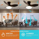 GobekUsa Ceiling Fan Lamp with Remote Control and Reversible LED Lights