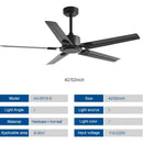 GobekUsa 52/56 Inch 35W DC Motor Modern Ceiling Fan with Remote Control