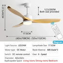 GobekUsa 52" Black Ceiling Fan Light with Remote Control for Living Room, Restaurant, and Household