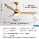 GobekUsa 52" Black Ceiling Fan Light with Remote Control for Living Room, Restaurant, and Household