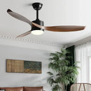 GobekUsa 52" Black Ceiling Fan Light with Remote Control for Living Room, Restaurant, and Household