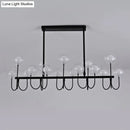 GobekUsa 15-Light Black Ceiling Light: Modern Clear Glass Globe Pendant with Adjustable Hanging Cord
