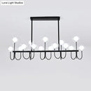 GobekUsa 15-Light Black Ceiling Light: Modern Clear Glass Globe Pendant with Adjustable Hanging Cord