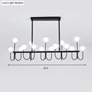 GobekUsa 15-Light Black Ceiling Light: Modern Clear Glass Globe Pendant with Adjustable Hanging Cord