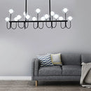 GobekUsa 15-Light Black Ceiling Light: Modern Clear Glass Globe Pendant with Adjustable Hanging Cord