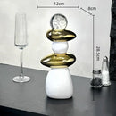 GobekUsa Decorative Crystal Ball Statue Figurines for Home Decor - Geometric Stone Pile