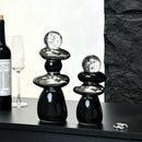 GobekUsa Decorative Crystal Ball Statue Figurines for Home Decor - Geometric Stone Pile