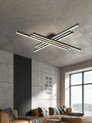 GobekUsa Black Chandelier LED Ceiling Lamp for Master Bedroom Living Room Energy Saving Light