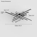 GobekUsa Black Chandelier LED Ceiling Lamp for Master Bedroom Living Room Energy Saving Light