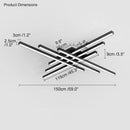 GobekUsa Black Chandelier LED Ceiling Lamp for Master Bedroom Living Room Energy Saving Light