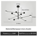 GobekUsa Modern Black Chandelier: Nordic Style Home Lighting