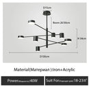 GobekUsa Modern Black Chandelier: Nordic Style Home Lighting