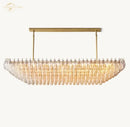 GobekUsa Black Chiara Chandelier Clear Glass Rectangular Pendant Light for Modern Living Room Kitchen