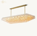 GobekUsa Black Chiara Chandelier Clear Glass Rectangular Pendant Light for Modern Living Room Kitchen