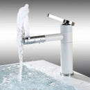 GobekUsa Brass Bathroom Faucet Vessel Sink Mixer - Swivel Spout Deck Mounted Vanity Tap - White/Black Color