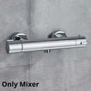 GobekUsa Black/Chrome Brass Thermostatic Shower Set with Wall Mount - Bathroom Accessories
