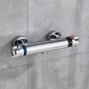 GobekUsa Black/Chrome Brass Thermostatic Shower Set with Wall Mount - Bathroom Accessories