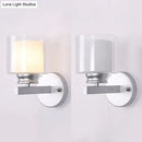 GobekUsa Modern Clear Glass Sconce Lighting - 1 Light Wall Mounted Fixture in Black/Chrome