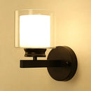 GobekUsa Modern Clear Glass Sconce Lighting - 1 Light Wall Mounted Fixture in Black/Chrome