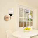 GobekUsa Modern Dimpled Glass Cylinder Wall Sconce - 1-Light Fixture in Black/Chrome