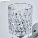 GobekUsa Modern Dimpled Glass Cylinder Wall Sconce - 1-Light Fixture in Black/Chrome