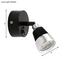 GobekUsa Modern Bell Wall Light: Rotatable Metal LED Sconce in Black/Chrome - With/Without Switch