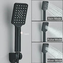GobekUsa Black/Chrome Thermostatic Shower Set with Brass Wall Mount Mixer Handle Spray