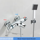 GobekUsa Black/Chrome Thermostatic Shower Set with Brass Wall Mount Mixer Handle Spray
