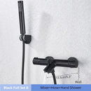 GobekUsa Black/Chrome Thermostatic Shower Set with Brass Wall Mount Mixer Handle Spray