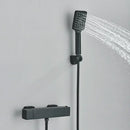 GobekUsa Black/Chrome Thermostatic Shower Set with Brass Wall Mount Mixer Handle Spray