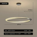 GobekUsa Black Circle Chrome Chandelier for Indoor Living Room Bedroom Kitchen Loft Office Hall