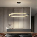 GobekUsa Black Circle Chrome Chandelier for Indoor Living Room Bedroom Kitchen Loft Office Hall