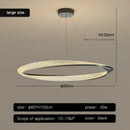 GobekUsa Black Circle Chrome Chandelier for Indoor Living Room Bedroom Kitchen Loft Office Hall