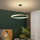 GobekUsa Black Circle Chrome Chandelier for Indoor Living Room Bedroom Kitchen Loft Office Hall