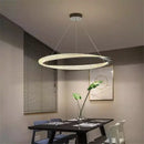 GobekUsa Black Circle Chrome Chandelier for Indoor Living Room Bedroom Kitchen Loft Office Hall
