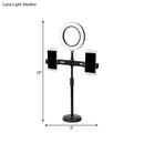 GobekUsa Modern LED Makeup Lamp with USB Port - Black Metal Circle Shape