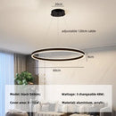 GobekUsa Circle Pendant Chandelier Dimmable LED Lights for Modern Living Room