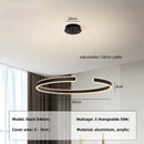 GobekUsa Circle Pendant Chandelier Dimmable LED Lights for Modern Living Room