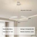 GobekUsa Circle Pendant Chandelier Dimmable LED Lights for Modern Living Room