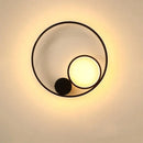 Modern black circular led wall lamp bedroom minimalist sconce by Decorbites