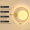 Modern black circular led wall lamp bedroom minimalist sconce by Decorbites