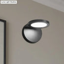 GobekUsa Modern Black Circular LED Wall Lamp with White/Warm Lighting and Stylish Acrylic Sconce