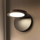 GobekUsa Modern Black Circular LED Wall Lamp with White/Warm Lighting and Stylish Acrylic Sconce