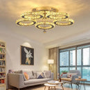 GobekUsa Crystal LED Ceiling Chandelier for Modern Living Room Decor Luxe Lighting Fixtures
