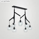 GobekUsa Ultra-Modern Clear Glass Island Pendant with 8 Lights - Hanging Ceiling Fixture