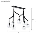 GobekUsa Ultra-Modern Clear Glass Island Pendant with 8 Lights - Hanging Ceiling Fixture
