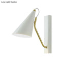 GobekUsa Modern Bedroom Wall Sconce with Cone Shade and Iron Base - Simple 1-Light Black/White Lamp
